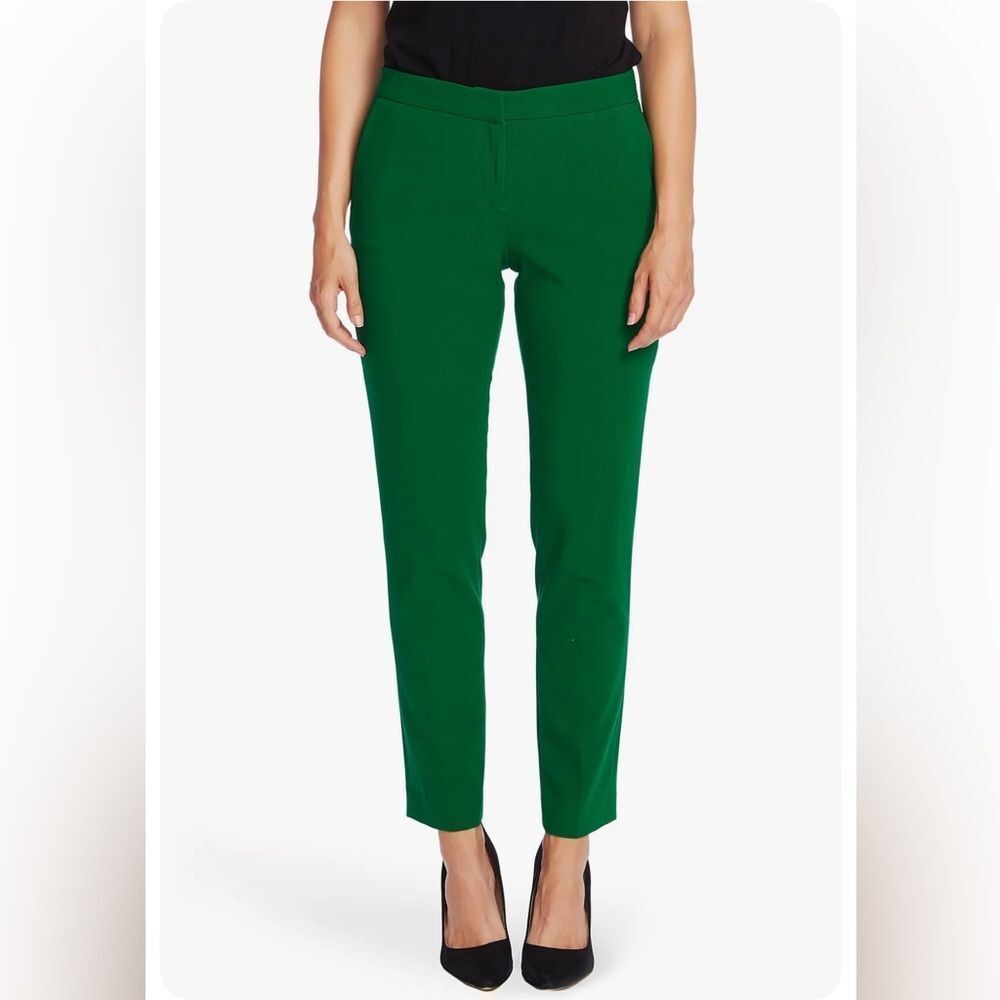 Vince Camuto Green Pleated Slim Leg Fit Ankle Dress Pants Size 6